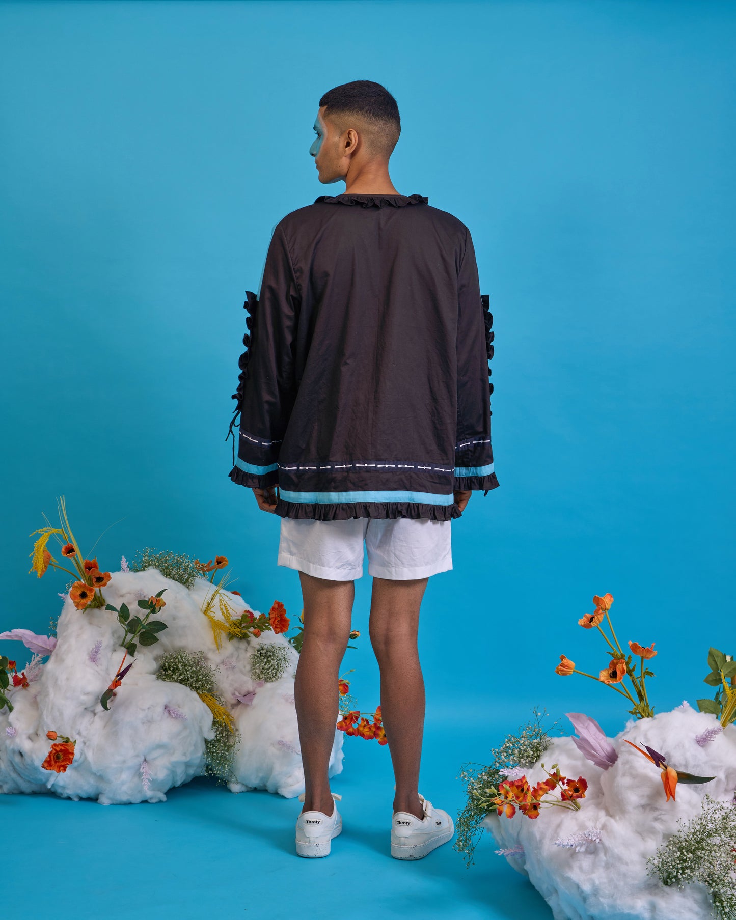 Gathered ruffled jacket