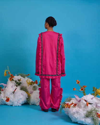 Gathered ruffled cords kurta set