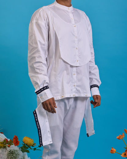 Deconstructed kurta yoke shirt