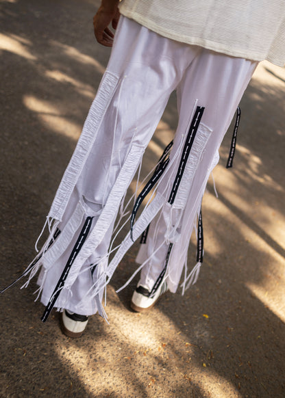 Cut-out fringed trouser