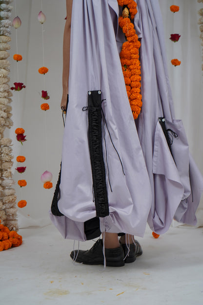 Kurta yoke - shirt placket tank top, gathered balloon flip over broad pant, gathered  balloon dupatta